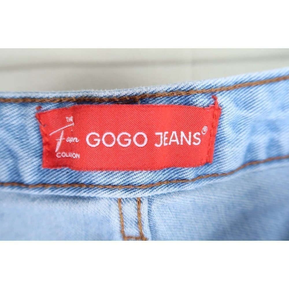 Gogo Jeans Denim Shorts Light Wash Distressed Shortie Bootie Women's Size 9/29 - Picture 7 of 8
